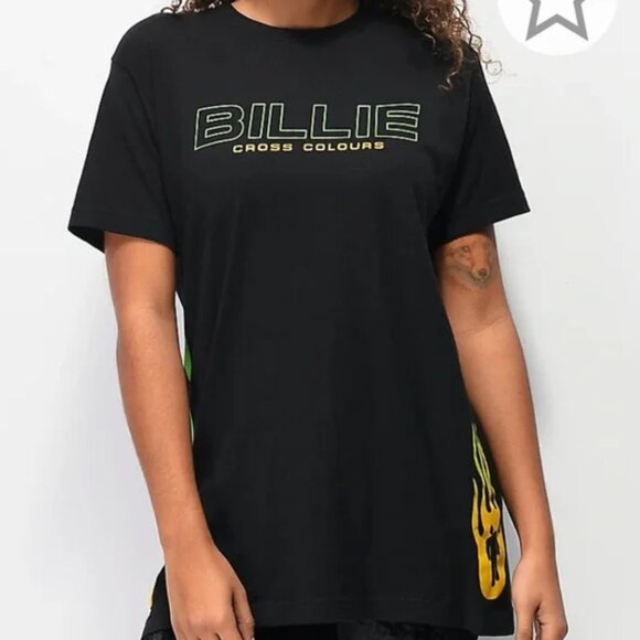 Cross Colours x Billie Eilish Flame Black T-Shirt Size L - Picture 1 of 11